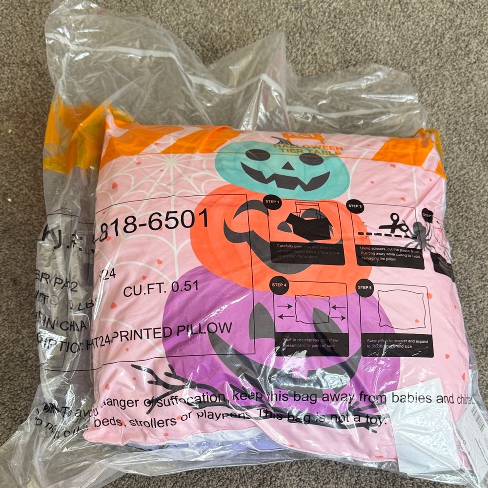 Spooky Halloween Pillow with Ghost Design - Picture 2 of 6